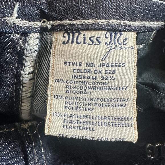 Miss Me Jeans Women’s 27 Blue Skinny JP46565 Sequence Embroidered Flap Pockets - Picture 5 of 13